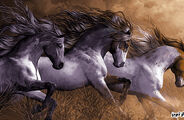 نخ و نقشه  تابلو فرش اسبهای سرکش یگانه فراز تبریز