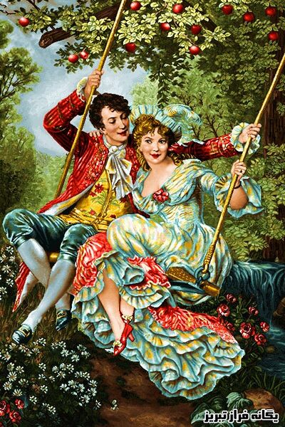 نخ و نقشه تابلو فرش تبریز-طرح تاب باز2