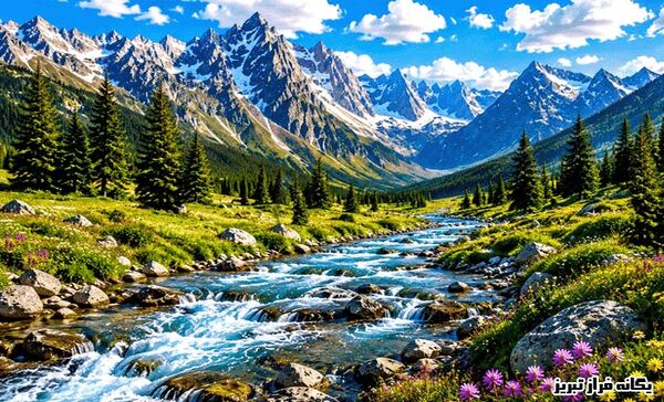 طرح و نقشه منظره کوهستان-یگانه فراز