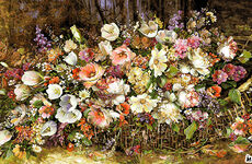نخ و نقشه  تابلو فرش گلهای رنگی یگانه فراز تبریز