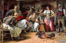 نخ و نقشه تابلو فرش تبریز-طرح خروس باز