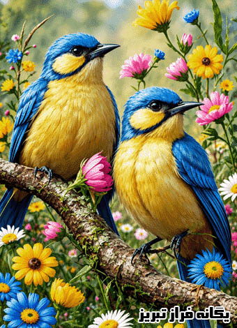 طرح و نقشه تابلو فرش دستبافت گل و بلبل طبیعت-یگانه فراز
